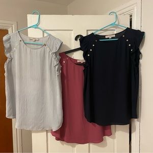 Bundle of 3 - LOFT tanks with ruffle sleeve